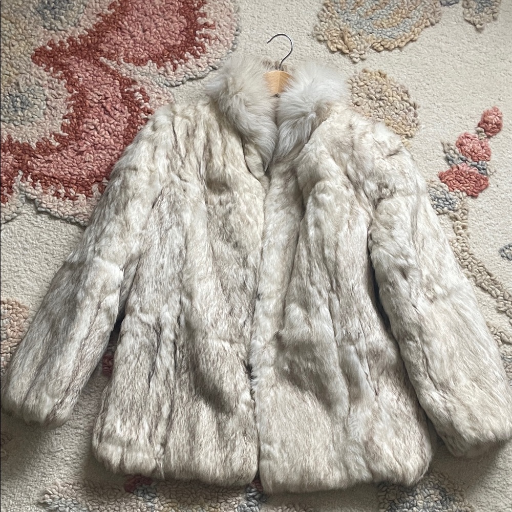 💯 Real Rabbit  Fur Teddy Jacket